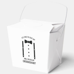 Black Wedding Bow Tie Groomsman Proposal Favor Boxes