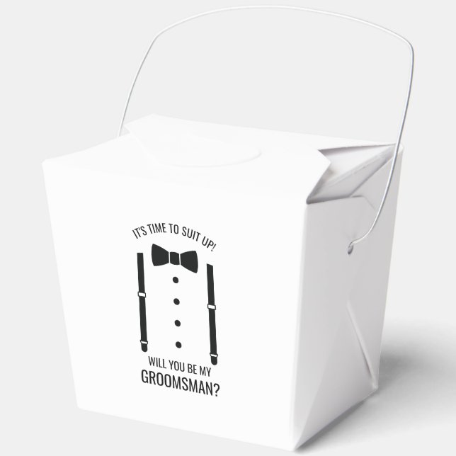 Black Wedding Bow Tie Groomsman Proposal Favor Boxes (Front)