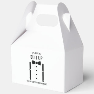 Black Wedding Bow Tie Groomsman Proposal Favor Boxes