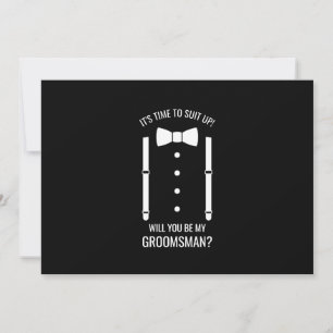 Black Wedding Bow Tie Groomsman Proposal Invitation