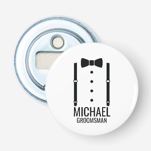 Black Wedding Bow Tie Personalized Groomsmen Bottle Opener