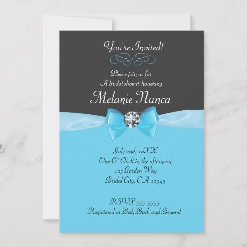 Black Wedding Bridal Shower Invitations