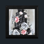 Black Wedding Cake with Roses Gift Box<br><div class="desc">Black Wedding Cake with Roses</div>