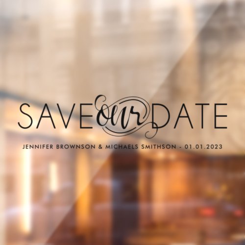 Black Wedding Car Save our Date Window Cling