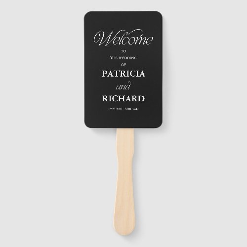 Black Wedding Ceremony Order of Service  Hand Fan