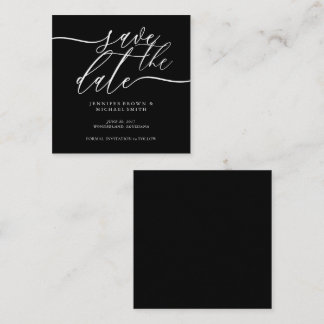 Black Wedding Custom Photo Mini Save the Date Enclosure Card