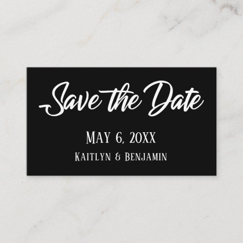 Black Wedding Detail Save the Date Enclosures Business Card