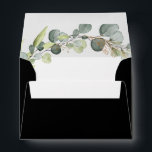 Black Wedding Details Eucalyptus Greenery Envelope<br><div class="desc">Black Eucalyptus Greenery Succulent Botanical Watercolor Spring Wedding Invitation Envelope on white background - includes beautiful and elegant script typography with modern botanical leaves and greenery for the special Wedding day celebration.</div>