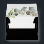 Black Wedding Details Eucalyptus Greenery Envelope<br><div class="desc">Black Eucalyptus Greenery Succulent Botanical Watercolor Spring Wedding Invitation Envelope on white background - includes beautiful and elegant script typography with modern botanical leaves and greenery for the special Wedding day celebration.</div>