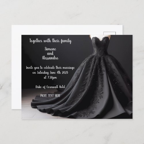 Black Wedding Dress Invitation