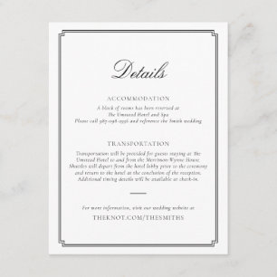 Black Wedding Enclosure Card