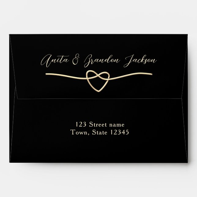 Black Wedding Envelope (Back (Top Flap))
