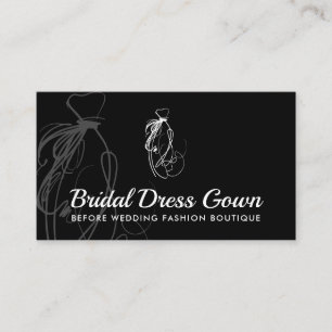 Black Wedding Gown Bridal Dress Business Card