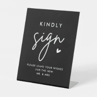 Black Wedding Guest Book Kindly Sign
