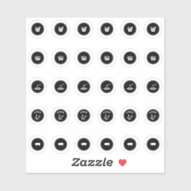 Black Wedding Guests Meal Choice TM26 Sticker (Sheet)