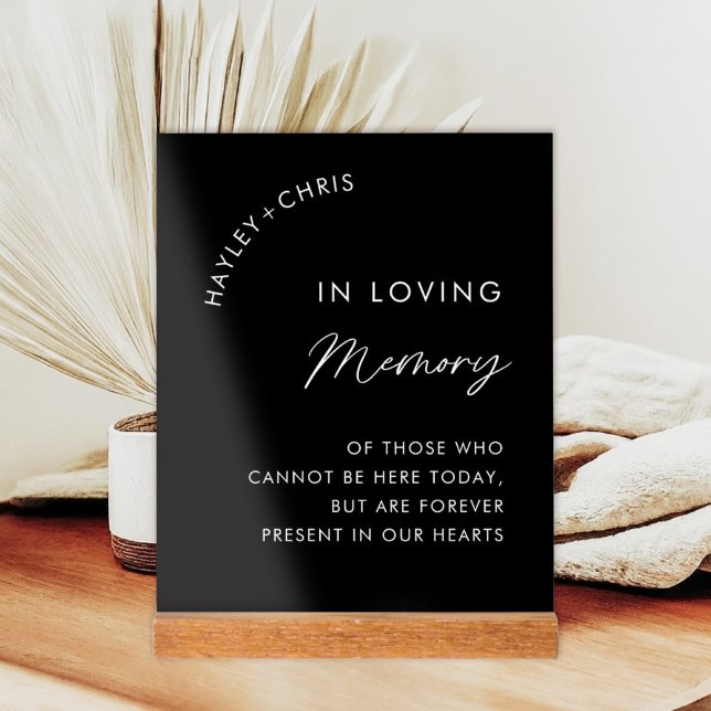 Black Wedding In Loving Memory Remembrance Acrylic Sign (Creator Uploaded)