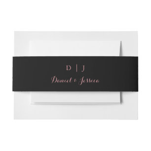 Black Wedding Invitation Belly Band