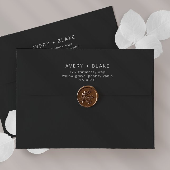 Black Wedding Invitation Envelope / AVERY Suite (Black Wedding Invitation Envelope / AVERY Suite)