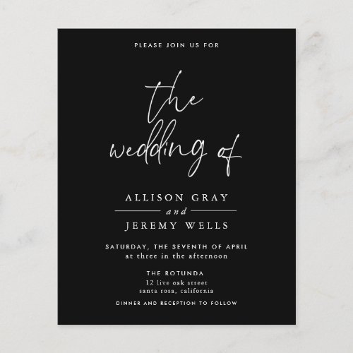 Black Wedding Invitation Flyer