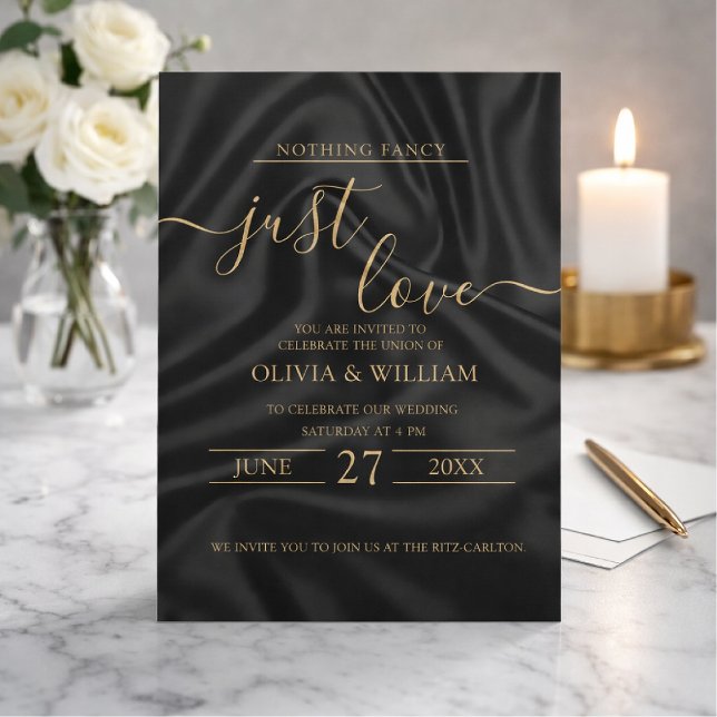 Black wedding invitation simple and elegant design (Creator Uploaded)