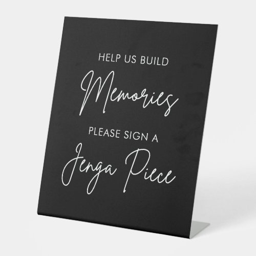 Black Wedding Jenga Guest Book Sign