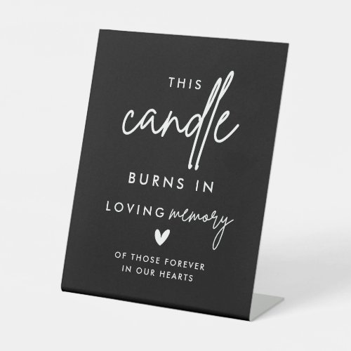 Black Wedding Memorial Candle Burns Sign
