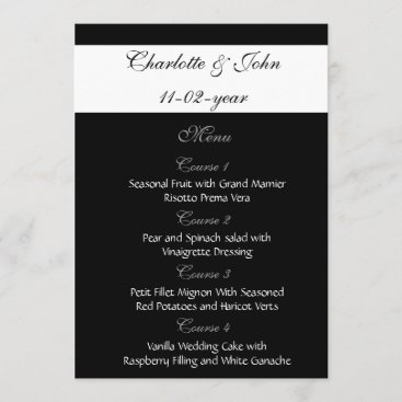 black wedding menu