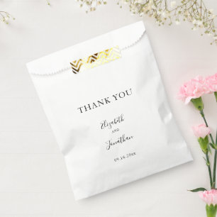 Black Wedding Modern Chic Script Minimalist Simple Favor Bag