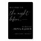 Black Wedding Modern Rehearsal Dinner Welcome Sign
