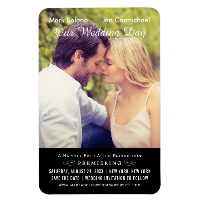 Black Wedding Movie Poster Photo Save the Date Magnet (Vertical)