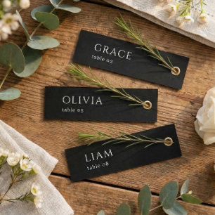 Black Wedding Name Tag Table Place Cards