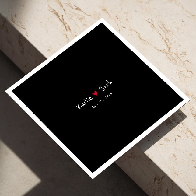 Black Wedding Napkins with Handwritten Names (Black Wedding Napkins with Handwritten Names)
