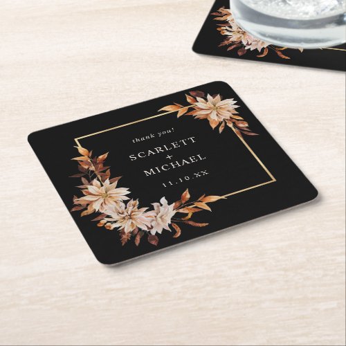 Black Wedding Paper Coaster