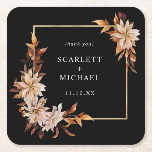 Black Wedding Paper Coaster