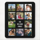 Black Wedding Photo Collage Mouse Pad