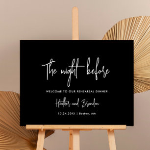Black Wedding Rehearsal Dinner Welcome Sign