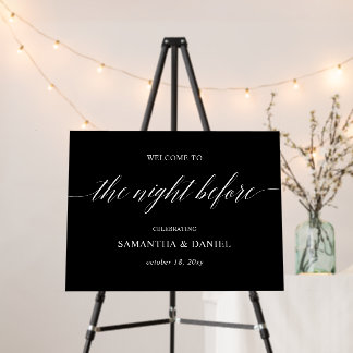 Black Wedding Rehearsal Dinner Welcome Sign