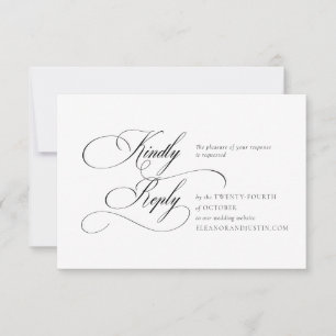 Black Wedding RSVP Card