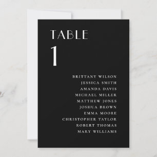 Black Wedding Seating Chart   Modern Minimalist Invitation