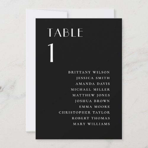 Black Wedding Seating Chart | Modern Minimalist Invitation