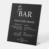 Black Wedding Signature Drinks Bar Menu