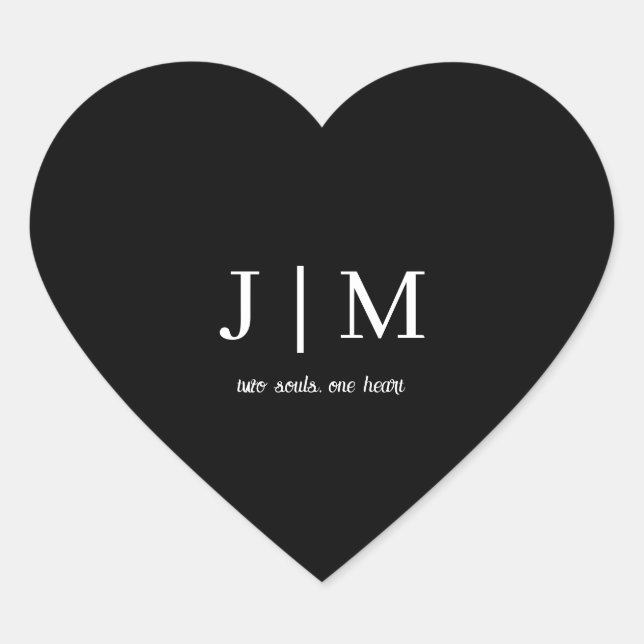 Black Wedding Sticker Customizable White Text (Front)