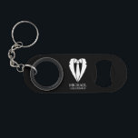 Black Wedding Suit and Tie Personalized Groomsmen Keychain Bottle Opener<br><div class="desc">Make Your Wedding Unforgettable – Add a personal touch with a custom groomsmen gift
featuring a suit and tie illustration with a personalized groomsman's name and title in a classic serif font.

 A perfect keepsake for your groomsmen,  best man,  father of the bride,  and more!</div>