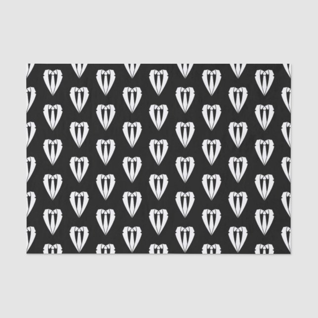 Black Wedding Suit and Tie  Tissue Paper (Front)