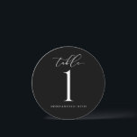 Black Wedding Table Numbers Round - Luxury Script<br><div class="desc">Elevate your next formal event with our black round table numbers. These numbers have been designed with a minimalist and luxurious style in mind, creating an elegant and sophisticated look that will leave a lasting impression on your guests. The bold, black color adds a touch of drama and elegance to...</div>