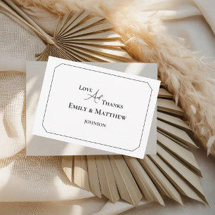 Black Wedding Thank You Card With QR Code