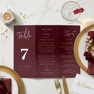 Black wedding Thank you table Number Brochure