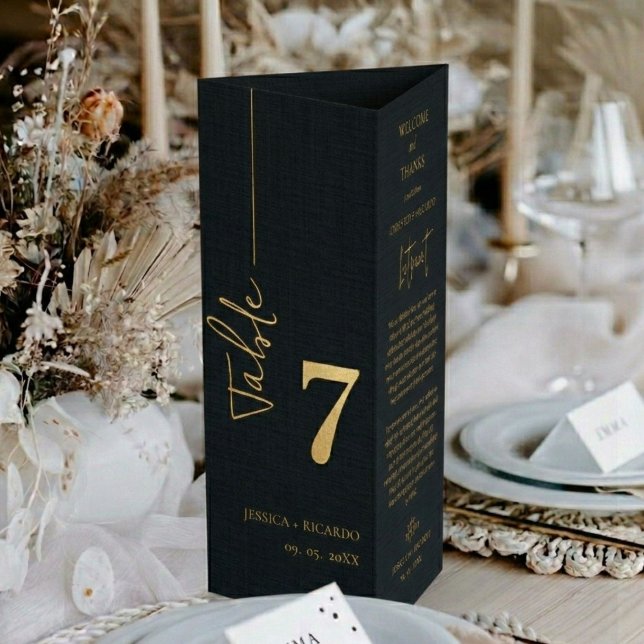 Black wedding Thank you table Number Brochure (Creator Uploaded)