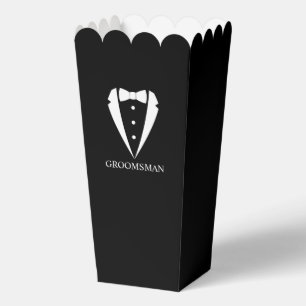Black Wedding Tuxedo Suit and Bow Tie Groomsmen Favor Boxes