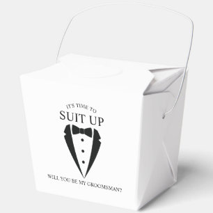 Black Wedding Tuxedo Suit Groomsman Proposal Favor Boxes